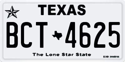 TX license plate BCT4625