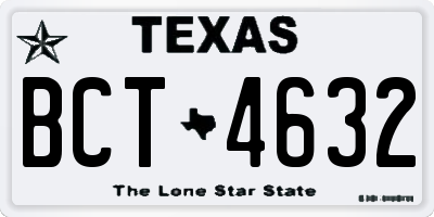 TX license plate BCT4632