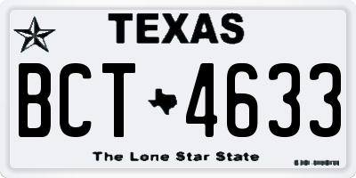 TX license plate BCT4633