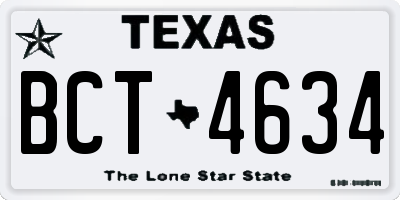 TX license plate BCT4634