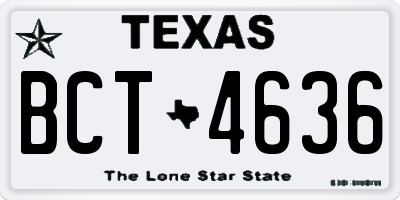 TX license plate BCT4636