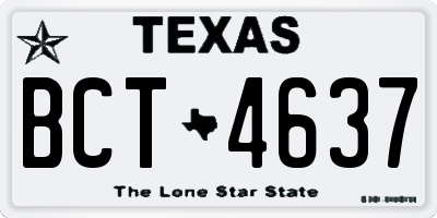 TX license plate BCT4637