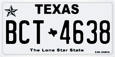 TX license plate BCT4638