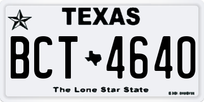 TX license plate BCT4640