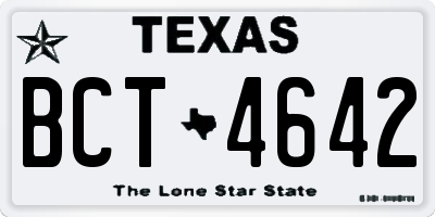 TX license plate BCT4642