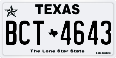 TX license plate BCT4643