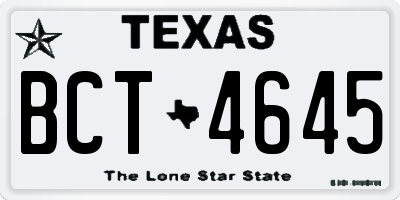 TX license plate BCT4645
