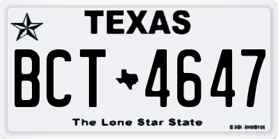 TX license plate BCT4647