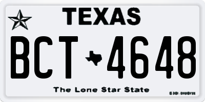 TX license plate BCT4648