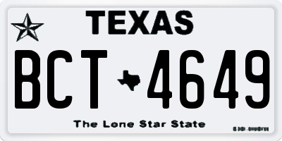 TX license plate BCT4649