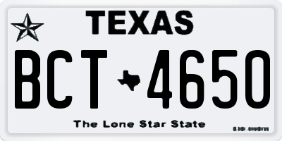 TX license plate BCT4650