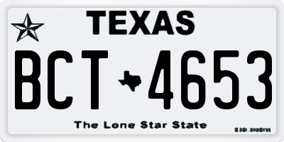 TX license plate BCT4653