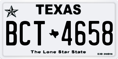 TX license plate BCT4658