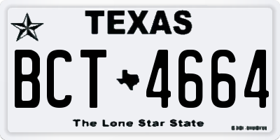 TX license plate BCT4664