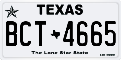 TX license plate BCT4665