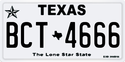 TX license plate BCT4666