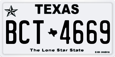TX license plate BCT4669