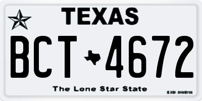 TX license plate BCT4672