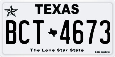 TX license plate BCT4673