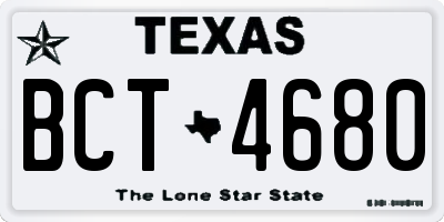 TX license plate BCT4680