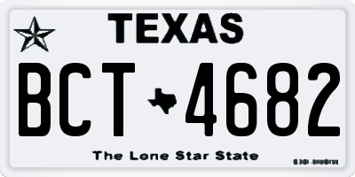 TX license plate BCT4682