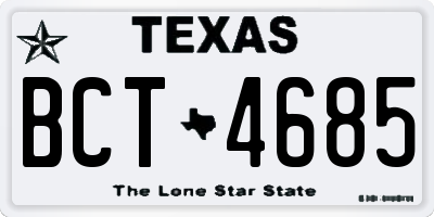 TX license plate BCT4685