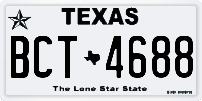 TX license plate BCT4688