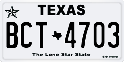TX license plate BCT4703