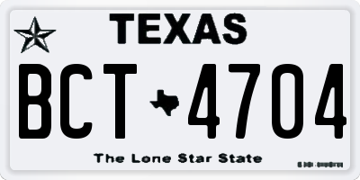 TX license plate BCT4704