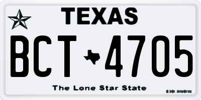 TX license plate BCT4705