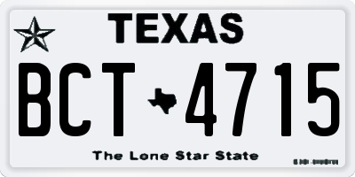 TX license plate BCT4715