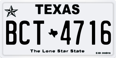 TX license plate BCT4716