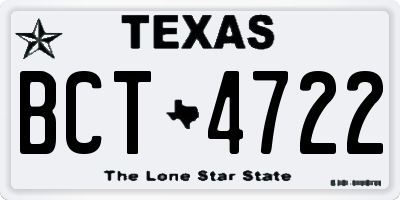 TX license plate BCT4722