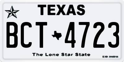 TX license plate BCT4723