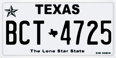 TX license plate BCT4725