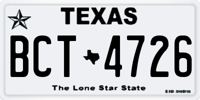 TX license plate BCT4726