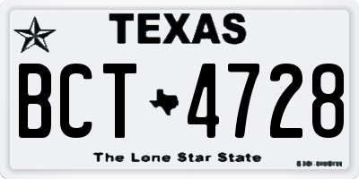 TX license plate BCT4728