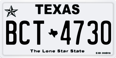 TX license plate BCT4730