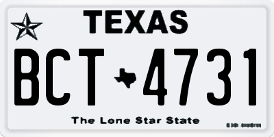 TX license plate BCT4731
