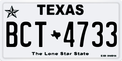TX license plate BCT4733