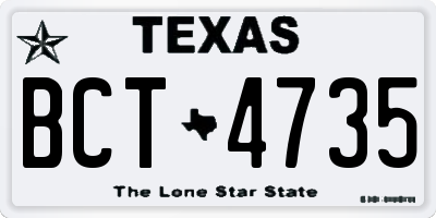 TX license plate BCT4735
