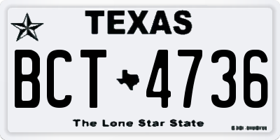 TX license plate BCT4736