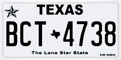 TX license plate BCT4738