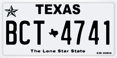 TX license plate BCT4741