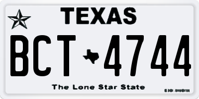 TX license plate BCT4744