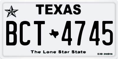 TX license plate BCT4745