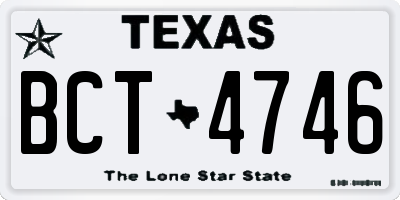 TX license plate BCT4746