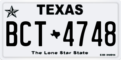 TX license plate BCT4748