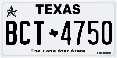 TX license plate BCT4750