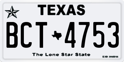 TX license plate BCT4753
